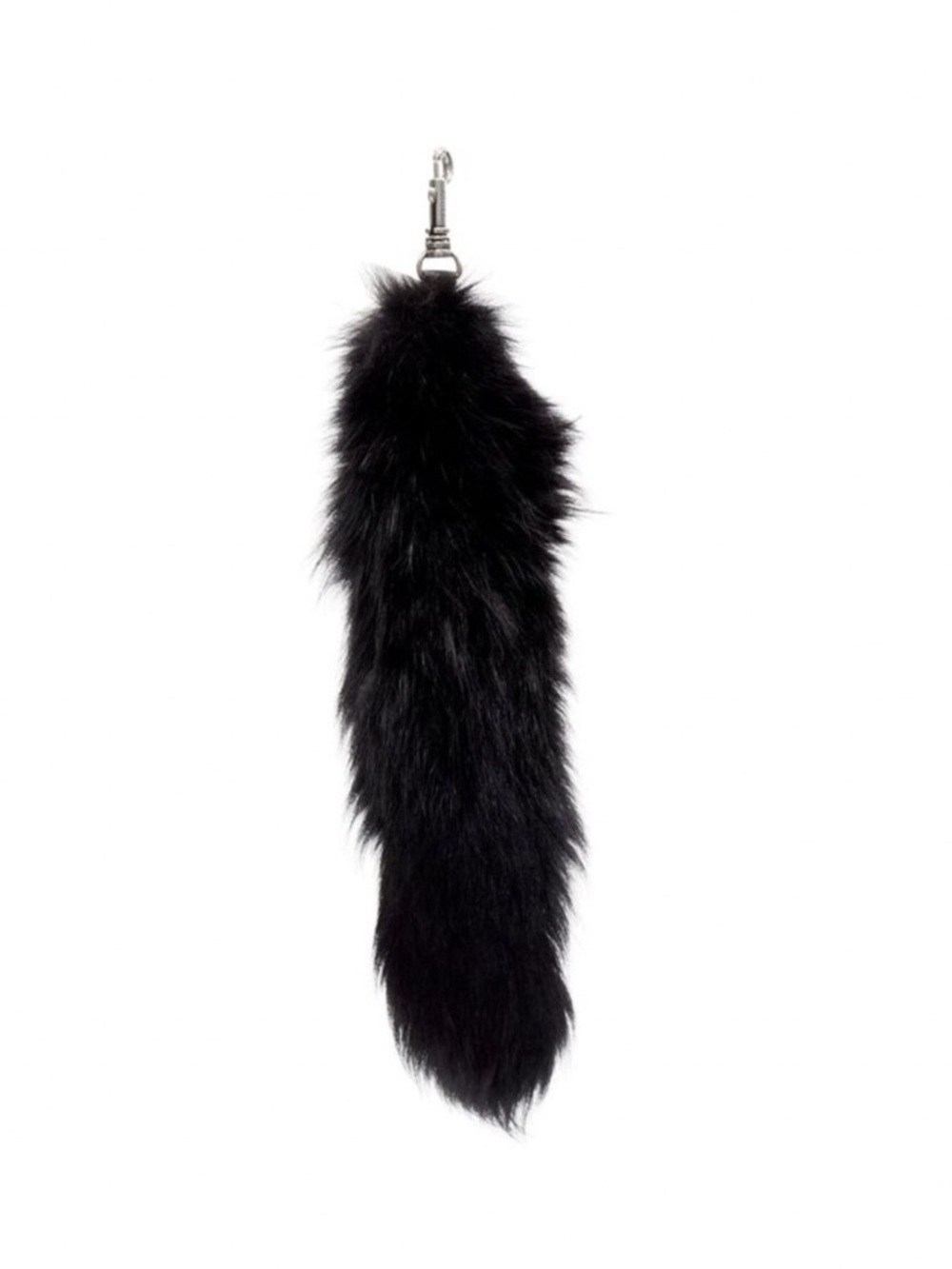 Celine Phoebe Philo Black Fox Fur Tail Keychain Charm